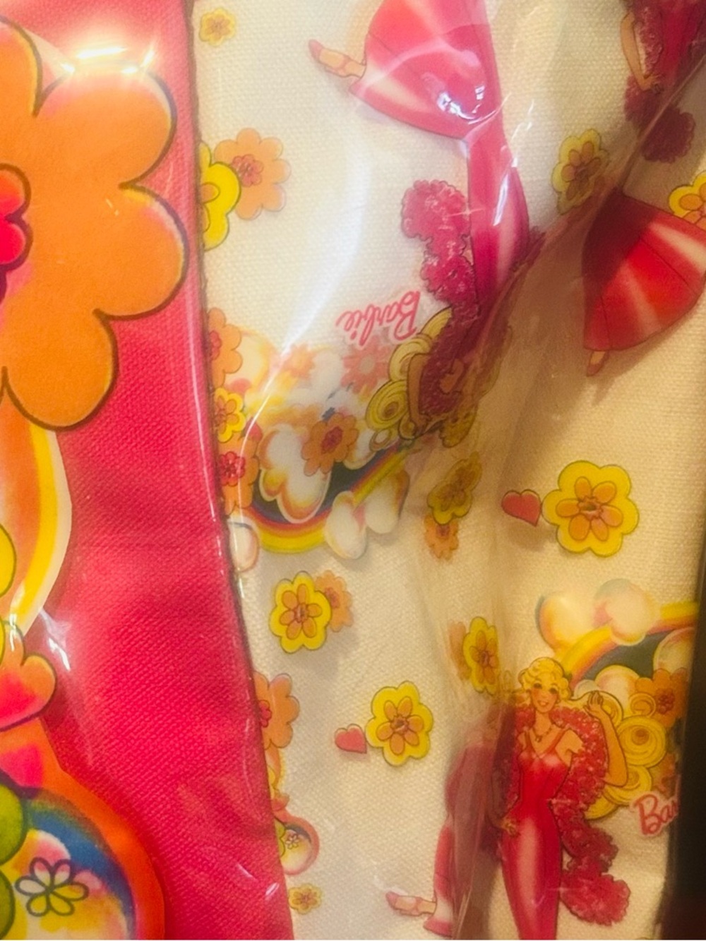 Barbie My Fab Tote Bag 1980s Glossed Vinyl Hot Pink Whimsical Graphic authentic - Picture 5 of 6